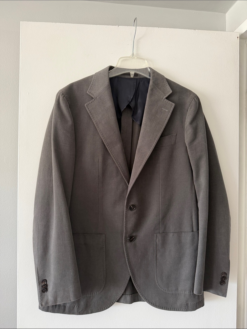 Spier & Mackay Tessuti di Sondrio Grey Cotton Twill Blazer Sport Coat Jacket 42